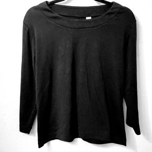 Chico's Selia 3/4 Tee Black Size 8